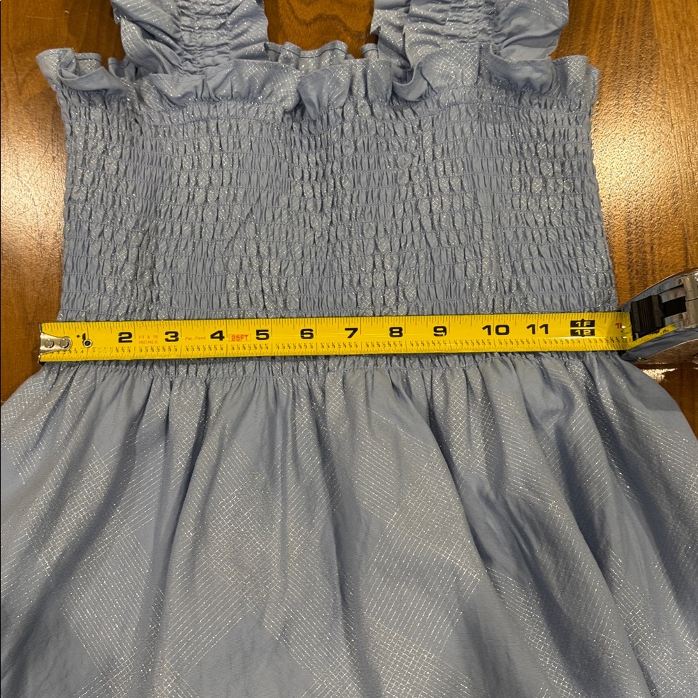 Hill House Light Blue Ellie Nap Dress with Ruffles and Glitter Print - Picture 9 of 11